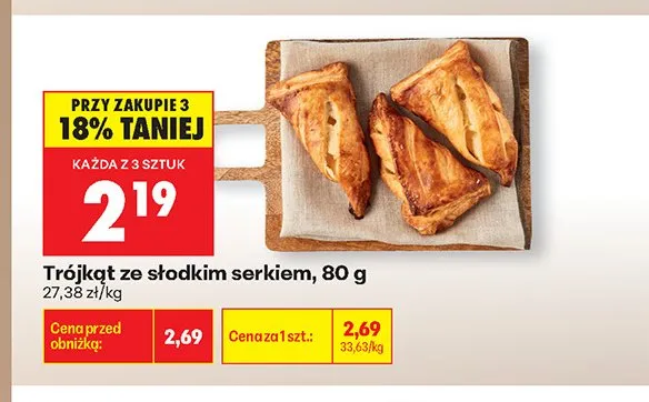 Trójkąt ze słodkim serkiem promocja w Biedronka