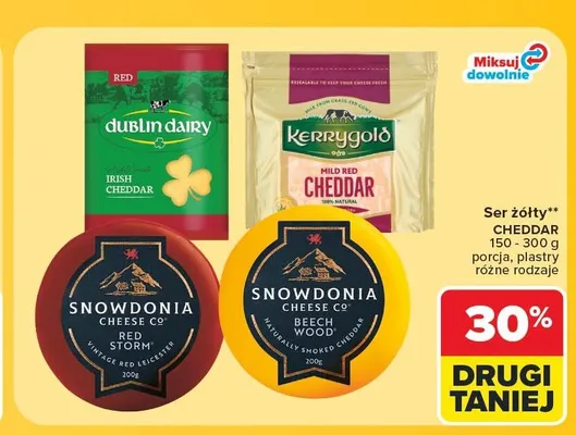 Ser żółty Cheddar Kerrygold Mild Red promocja w Carrefour