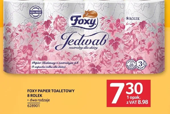 Papier toaletowy Foxy Jedwab 8 rolek promocja w Selgros