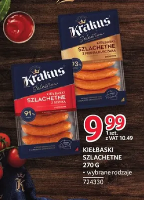 Kiełbaski szlachetne z szynką Krakus promocja w Selgros