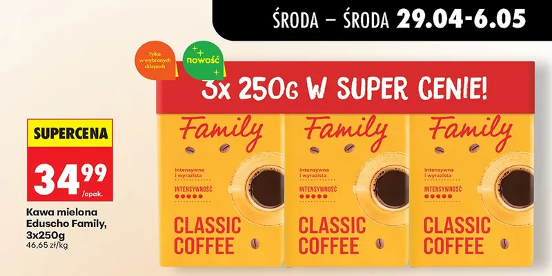 Kawa mielona Eduscho Family Classic Coffee promocja w Biedronka