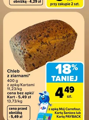 Chleb z ziarnami promocja w Carrefour Market