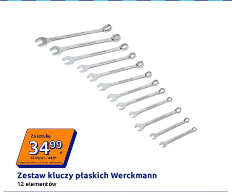 Zestaw kluczy płaskich Werckmann 12 elementów promocja w Action