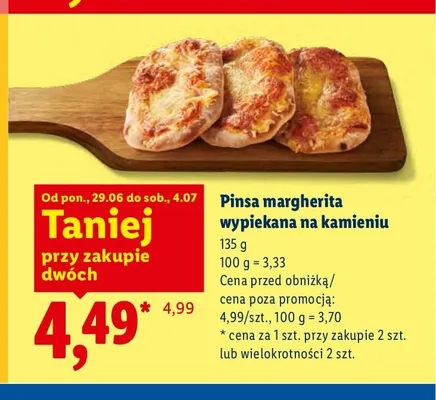 Pinsa margherita wypiekana na kamieniu promocja w Lidl
