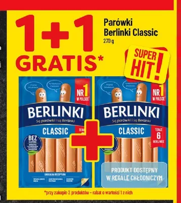 Parówki Berlinki Classic promocja w POLOmarket