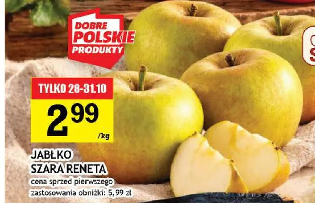Jabłka Szara Reneta promocja w Gram Market