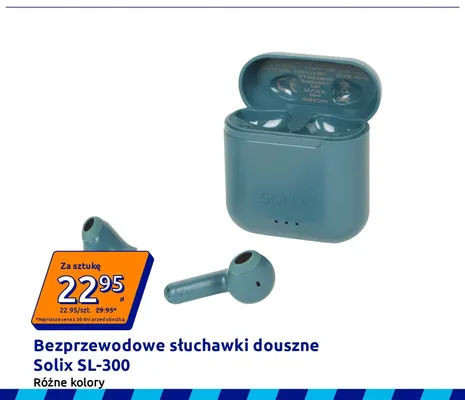 Bezprzewodowe słuchawki douszne Solix SL-300 promocja w Action