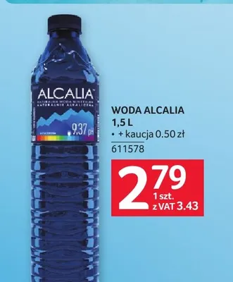 Woda niegazowana Alcalia promocja w Selgros