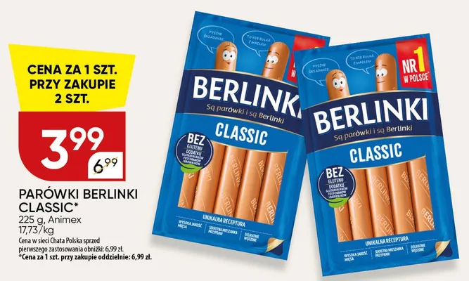 Parówki classic promocja w Chata Polska