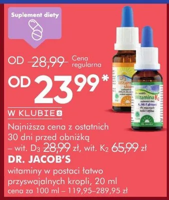 Witaminy w postaci łatwo przyswajalnych kropli 20 ml promocja w Super-Pharm