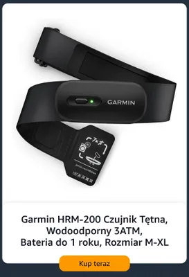 Czujnik tętna Garmin HRM-200 promocja w Amazon