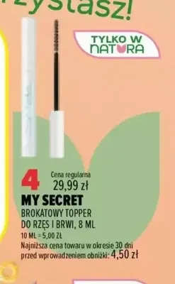 Brokatowy topper do rzęs i brwi My Secret promocja w Drogerie Natura