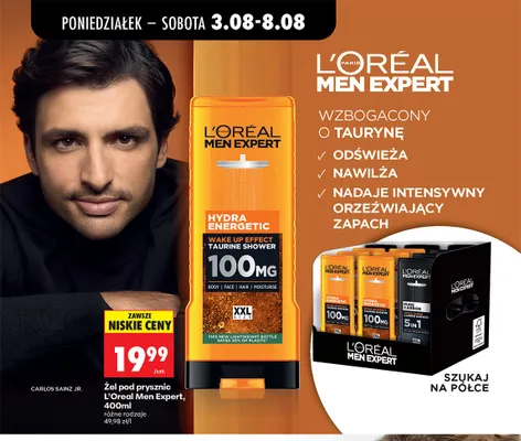 Żel pod prysznic L'Oreal Men Expert Hydra Energetic promocja w Biedronka