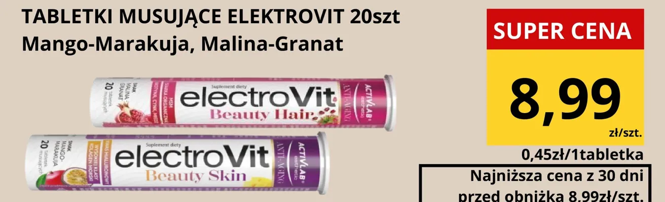 Tabletki musujące Beauty Skin Malina-Granat promocja w Supeco