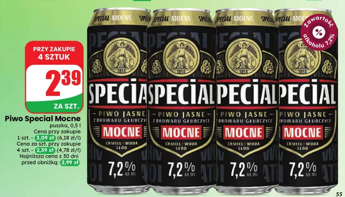 Piwo Special Mocne promocja w Dino