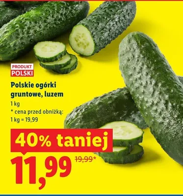 Ogórki gruntowe polskie luzem promocja w Lidl