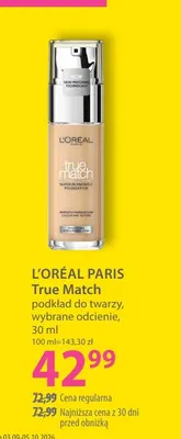 Podkład do twarzy L'Oréal Paris True Match promocja w Hebe