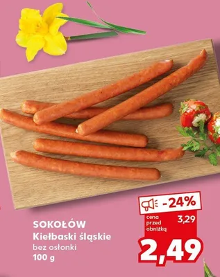 Kiełbaski śląskie bez osłonki promocja w Kaufland