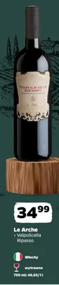 Wino czerwone wytrawne Le Arche Valpolicella Ripasso promocja w Netto