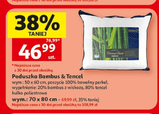 Poduszka Bambus & Tencel Magnific 70x80 cm promocja w Auchan