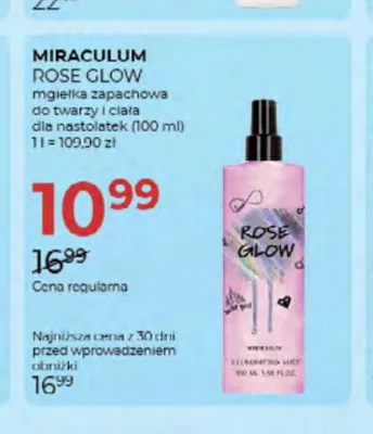 Mgiełka zapachowa do twarzy i ciała dla nastolatek Miraculum Rose Glow promocja w Drogerie Jawa
