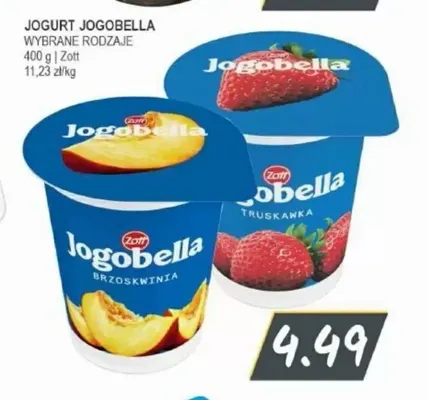 Jogurt Jogobella truskawka Zott promocja w Słoneczko