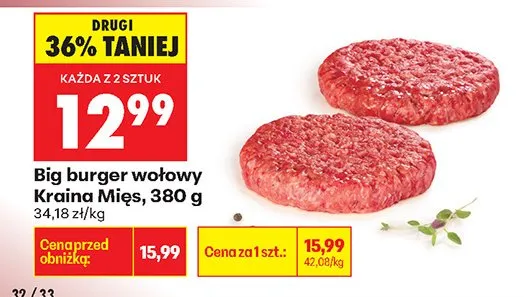 Big burger wołowy promocja w Biedronka
