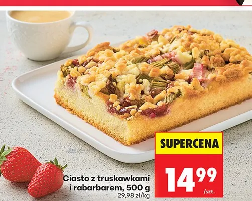 Ciasto z truskawkami i rabarbarem promocja w Biedronka