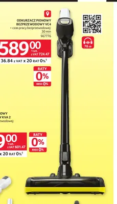 Odkurzacz pionowy bezprzewodowy VC4 Kärcher promocja w Selgros