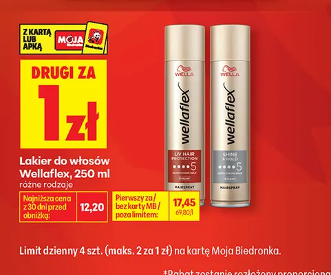 Lakier do włosów UV Hair Protection Wellaflex promocja w Biedronka