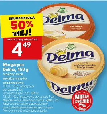 Margaryna Delma maślany smak promocja w Twój Market