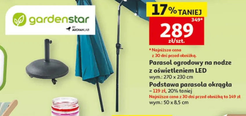 Podstawa parasola okrągła Gardenstar 50x8,5cm promocja w Auchan
