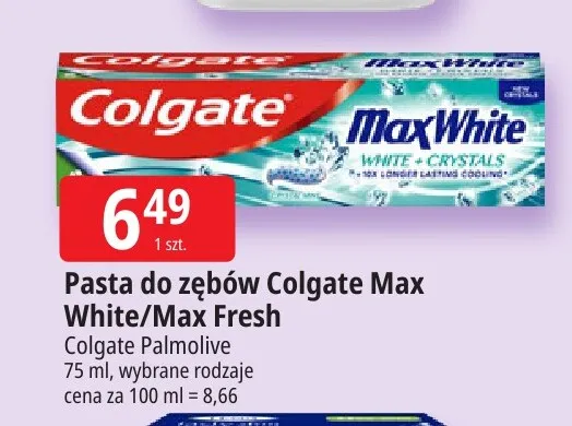 Pasta do zębów Colgate Max Fresh promocja w Leclerc