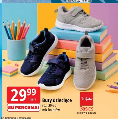 Buty dziecięce Tissaia Basics promocja w Leclerc