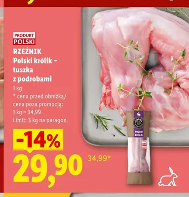 Polski królik tuszka z podrobami Rzeźnik promocja w Lidl