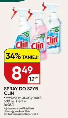 Spray do szyb Clin wybrany asortyment promocja w Chata Polska
