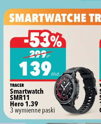 Smartwatch TRACER SMR11 Hero 1.39 3 wymienne paski promocja w Biedronka Home