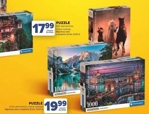 Puzzle Clementoni 1000 elementów konie promocja w Stokrotka