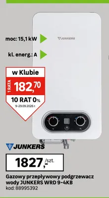 Gazowy przepływowy podgrzewacz wody Wrd 9-4KB Junkers promocja w Leroy Merlin