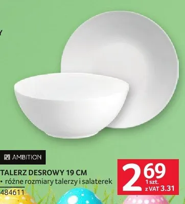 Talerz desrowy 19 cm porcelana, talerz i salaterka Ambition promocja w Selgros