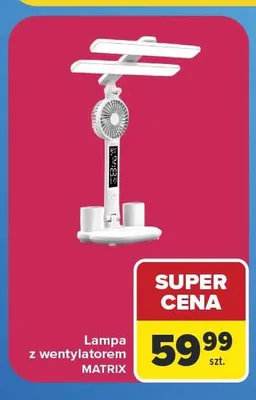Lampa z wentylatorem Matrix promocja w Carrefour