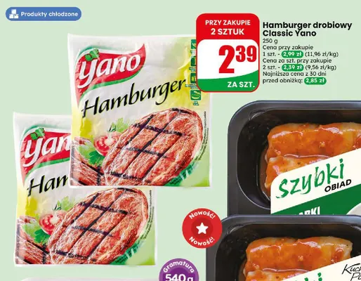 Hamburger drobiowy Classic Yano promocja w Dino