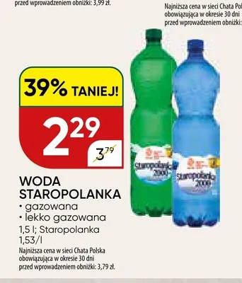 Woda Staropolanka gazowana promocja w Chata Polska