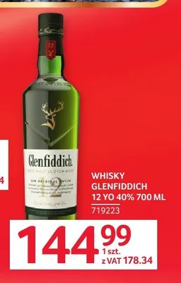 Whisky Glenfiddich 12 YO 40% promocja w Selgros
