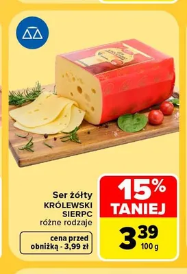 Ser żółty Królewski Sierpc promocja w Carrefour