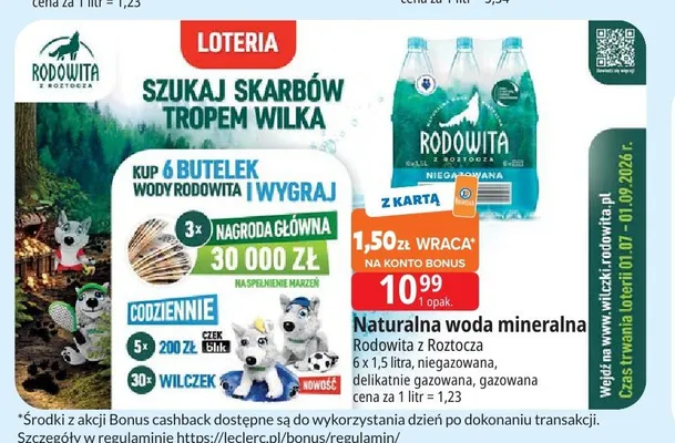 Naturalna woda mineralna Rodowita promocja w Leclerc