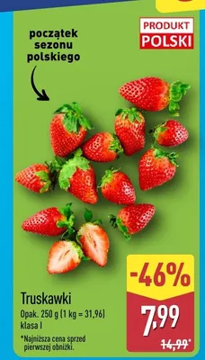 Truskawki klasa I polskie promocja w Aldi