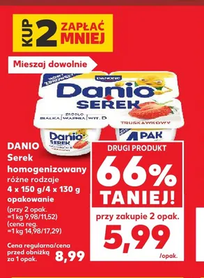 Serek homogenizowany Danio 4-pak promocja w Kaufland