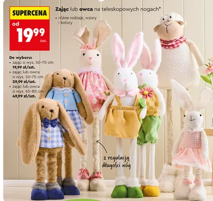 Zając lub owca na teleskopowych nogach - 50-70 cm promocja w Biedronka