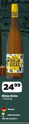 Wino białe Ninja Kicks Riesling półwytrawne promocja w Netto